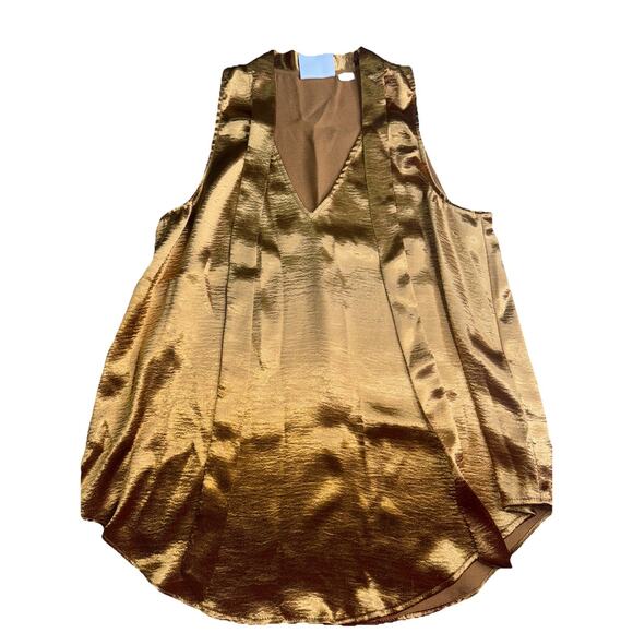 Maeve Gold Classy Anthropologie Tie Blouse Size 12 (u35) - Picture 2 of 4